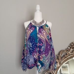 Chico's Long sleeve Cold Shoulder Blouse